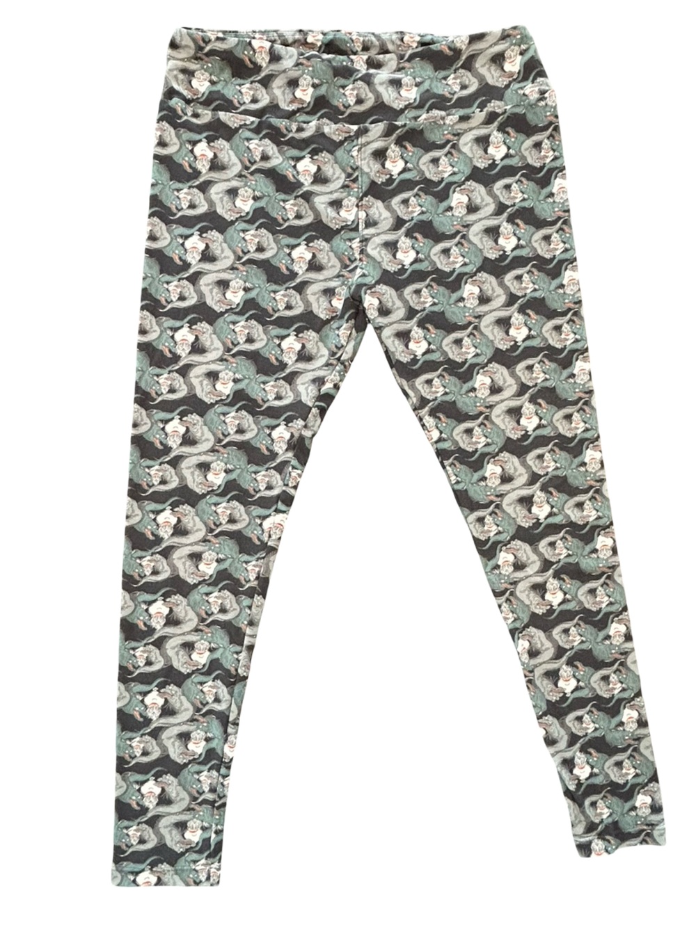 LuLaRoe Disney Villains Ursula Tall & Curvy Leggings Halloween gray black eels